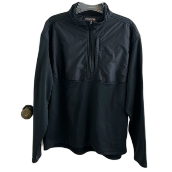 Peter Millar Pullover 1/2 zip Black Cameron Hybrid fleece The Clint Sz XL - Picture 7 of 9